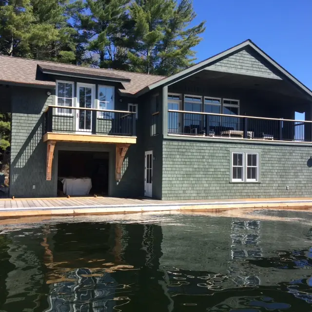 Boathouse on Lake Joseph. Built by McMurray Construction